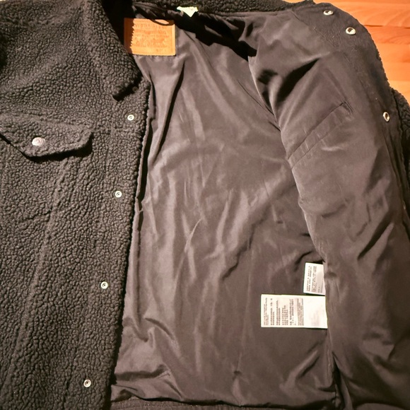 Levis Black Sherpa Jacket Men’s - Picture 6 of 10